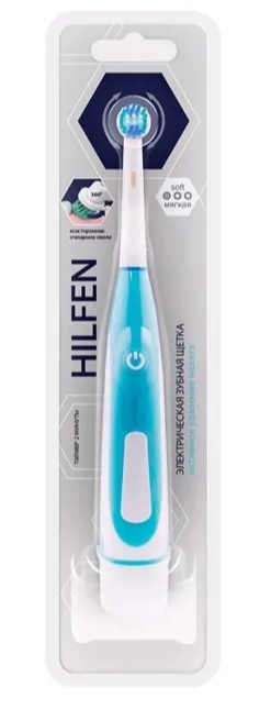 Купить Hilfen BC PHARMA Электрическая зубная щетка мягкая круглая, арт.b2021 голубая
