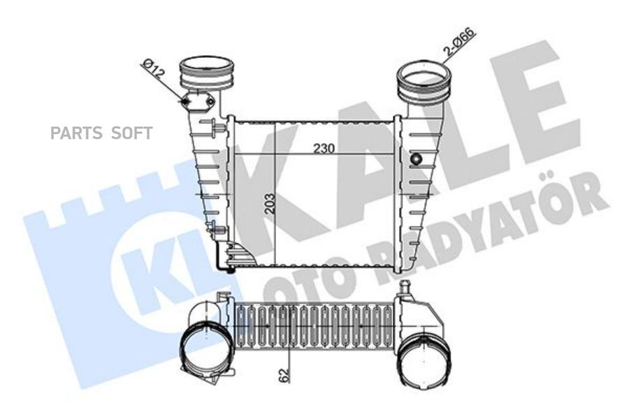 

342375 Интеркулер Vw Passat, Skoda Superb 1.8T Awt 00-03 KALE 342375
