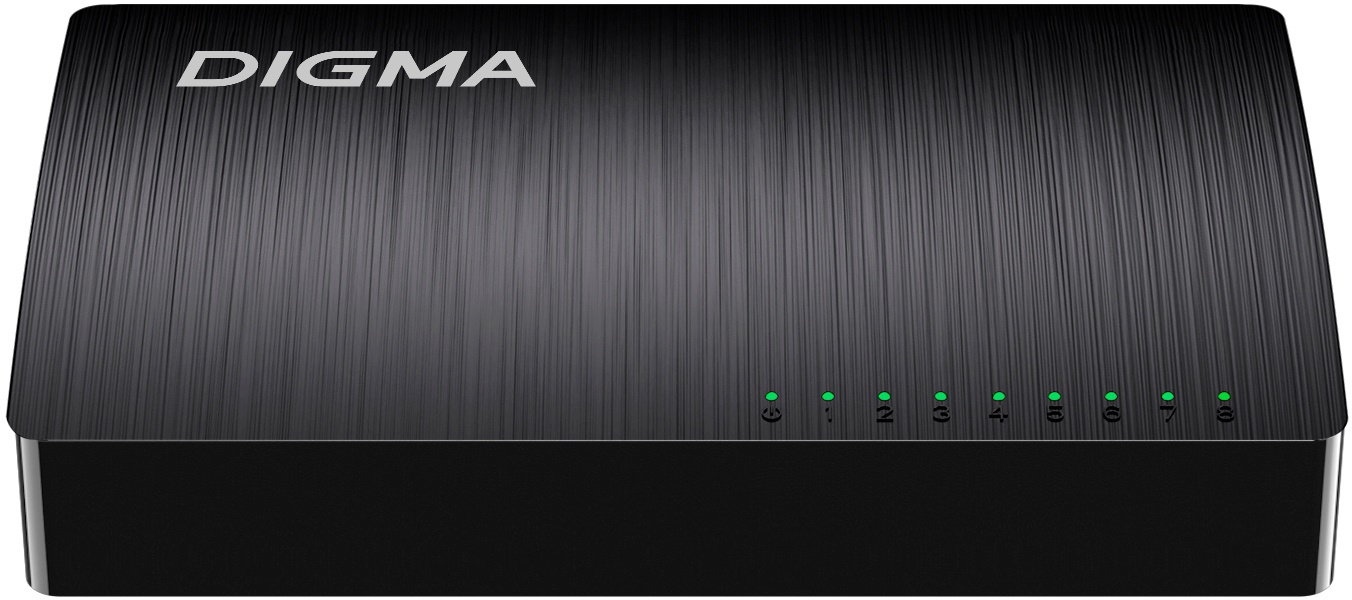 

Коммутатор DIGMA DSW-108GE DSW-108GE черный, DSW-108GE
