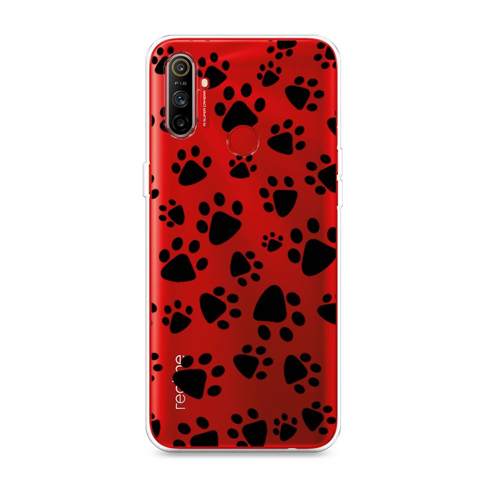 

Чехол Awog на Realme C3 "Лапки черные", Разноцветный, 253050-2