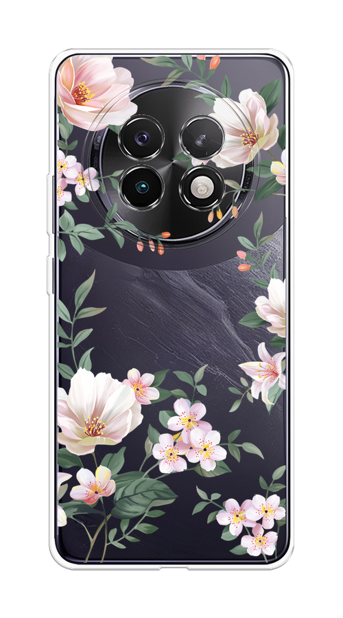

Чехол на Realme 13+ "Beautiful white flowers", Бежевый;зеленый, 2518750-1