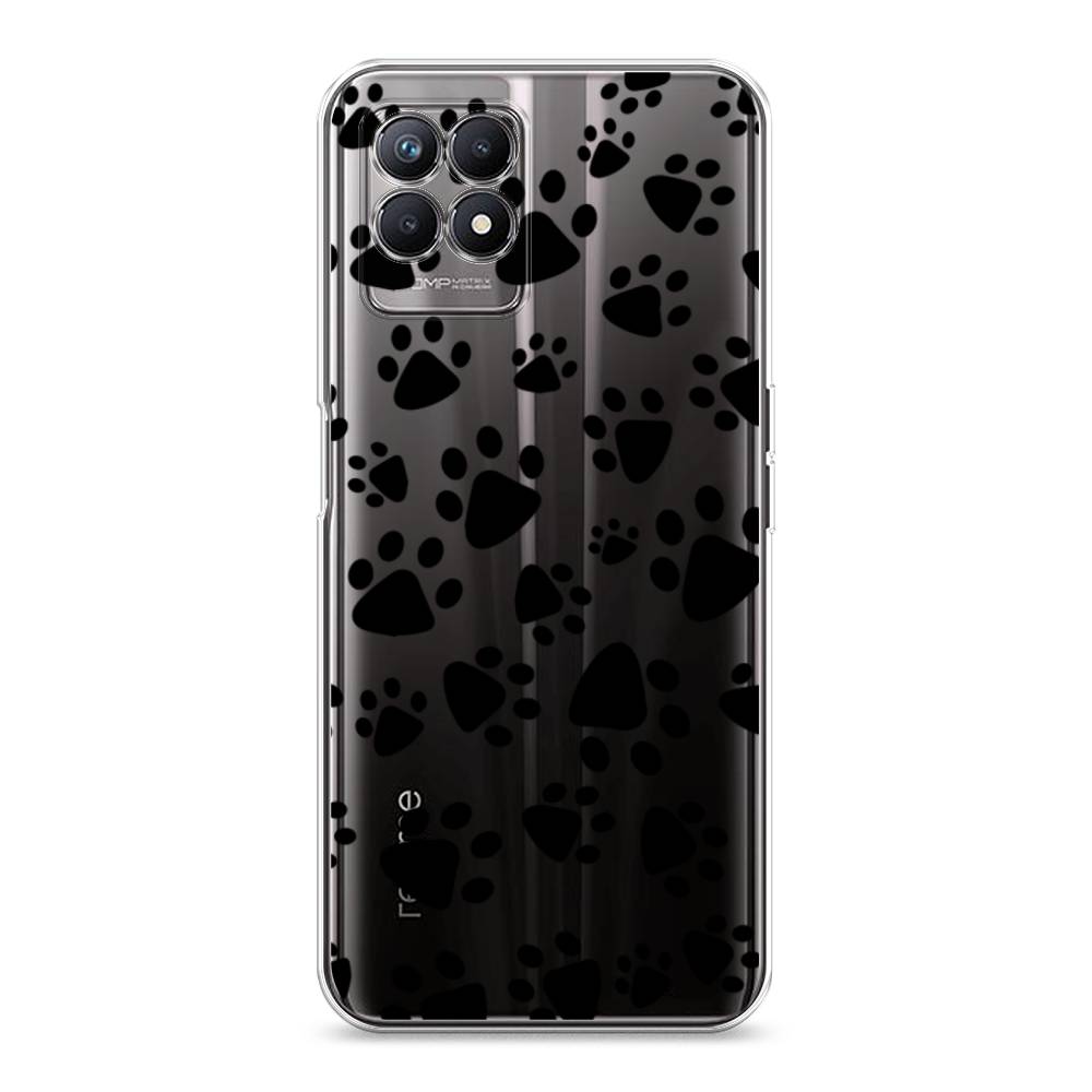 

Чехол Awog на Realme 8i "Лапки черные", Разноцветный, 257350-2