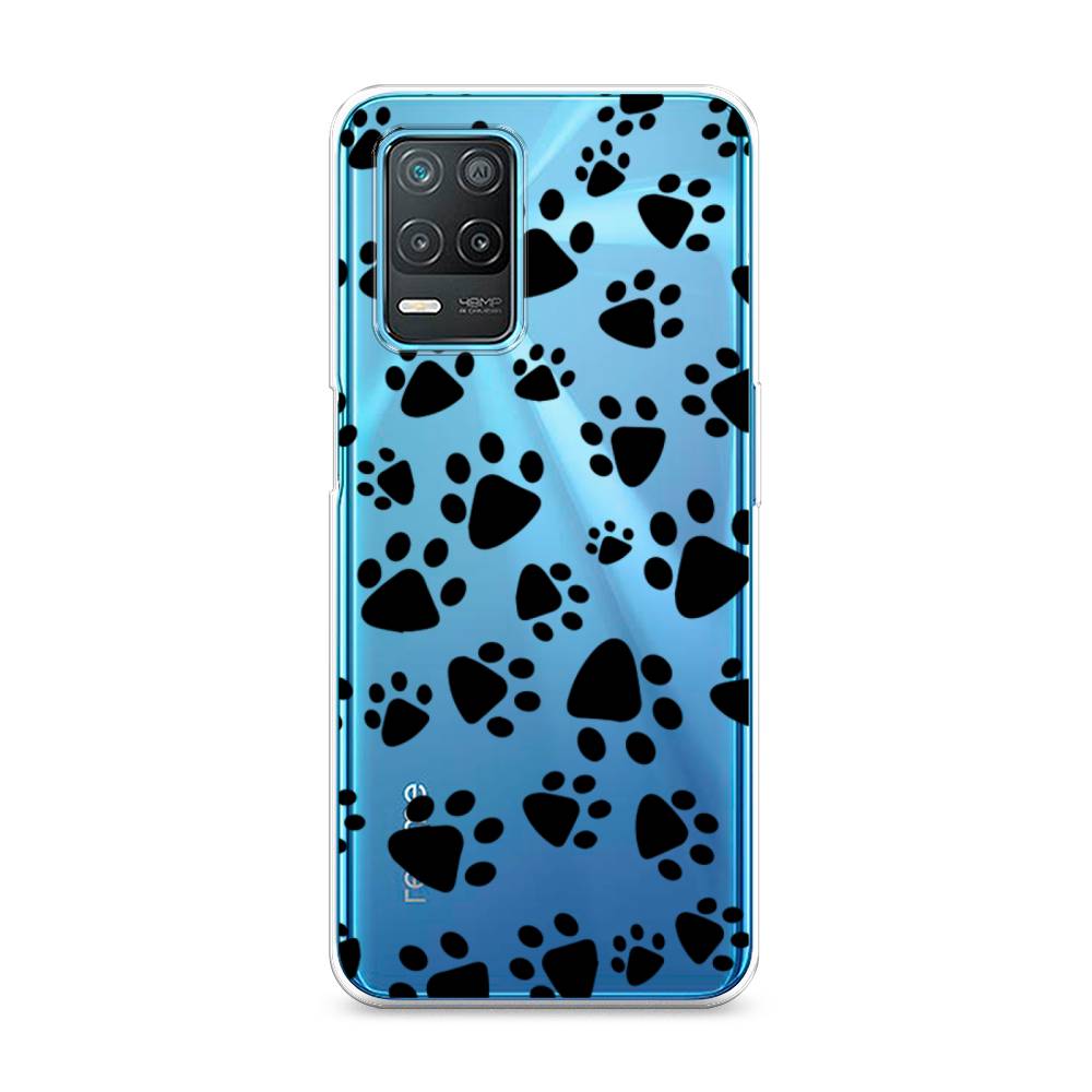 

Чехол Awog на Realme 8 5G/Narzo 30 5G "Лапки черные", Разноцветный, 257050-2