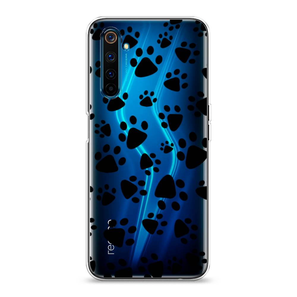 

Чехол Awog на Realme 6 Pro "Лапки черные", Разноцветный, 252850-2