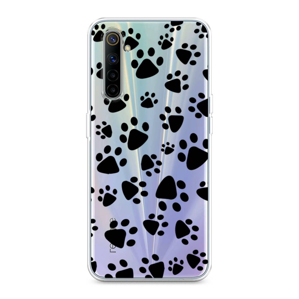 

Чехол Awog на Realme 6 "Лапки черные", Разноцветный, 252750-2