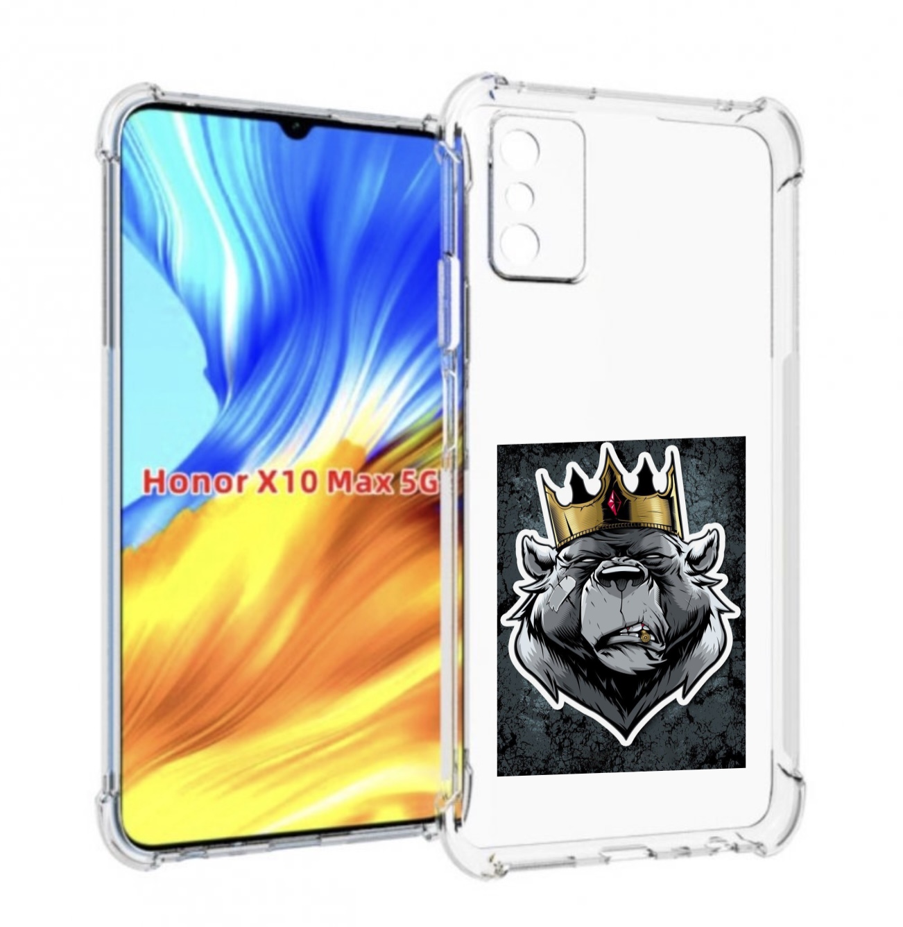 

Чехол MyPads медведь с короной для Honor X10 Max, Прозрачный, Tocco