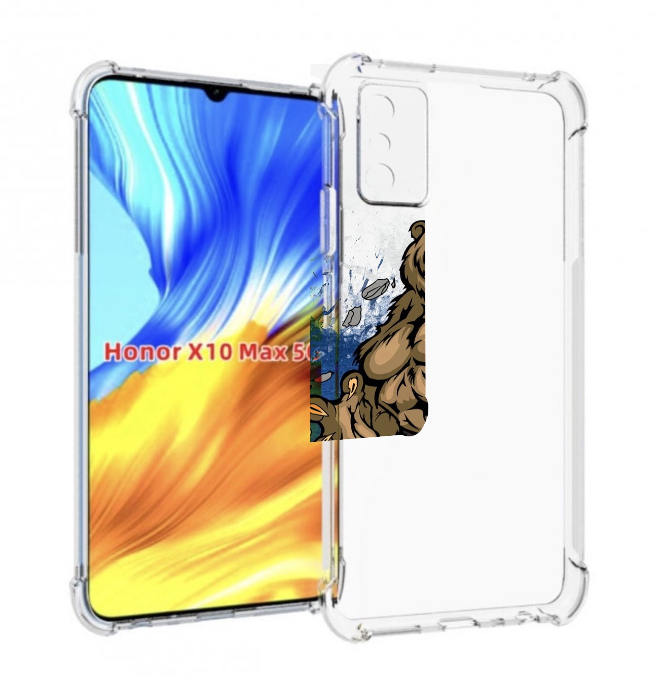 

Чехол MyPads медведь защитник родины для Honor X10 Max, Прозрачный, Tocco