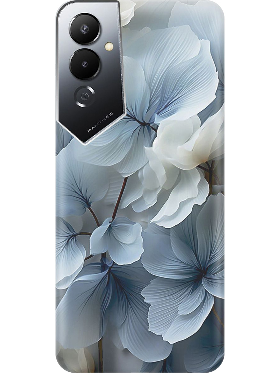 

Силиконовый чехол на Tecno Pova 4 с принтом "Бежево-голубые цветы", Прозрачный;бежевый;голубой, 762091422