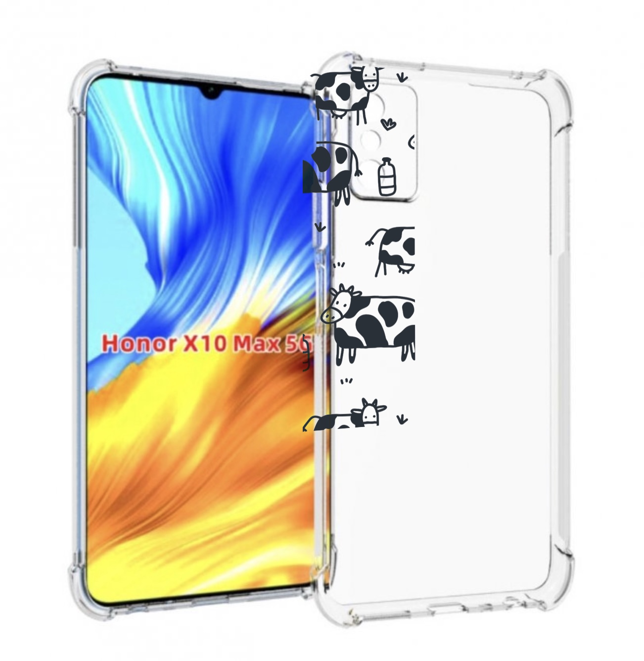 

Чехол MyPads маленькие-коровки для Honor X10 Max, Прозрачный, Tocco