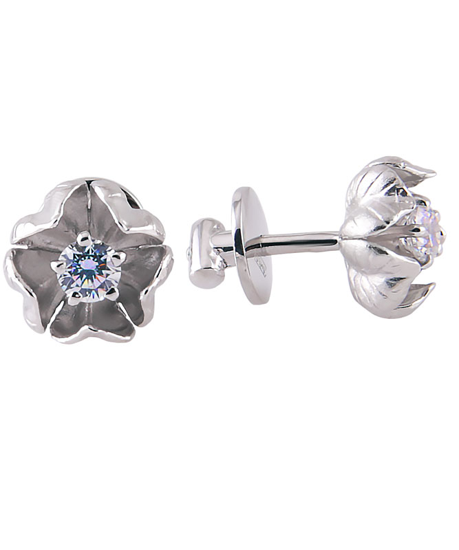 

Серьги-пусеты из серебра с фианитом swarovski Альдзена S-15082, S-15082