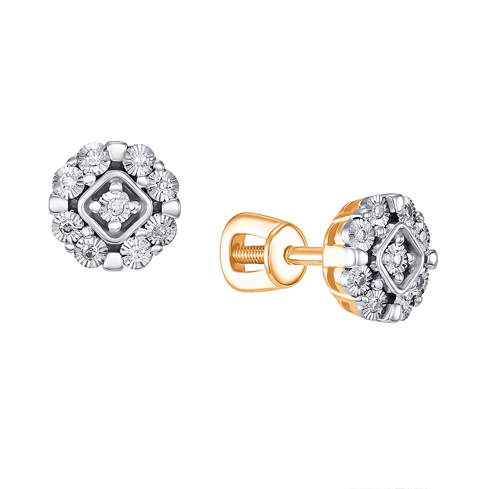 

Серьги пусеты из красного золота ADAMAS 21040919/01-А507Д-41, бриллиант, 21040919/01-А507Д-41