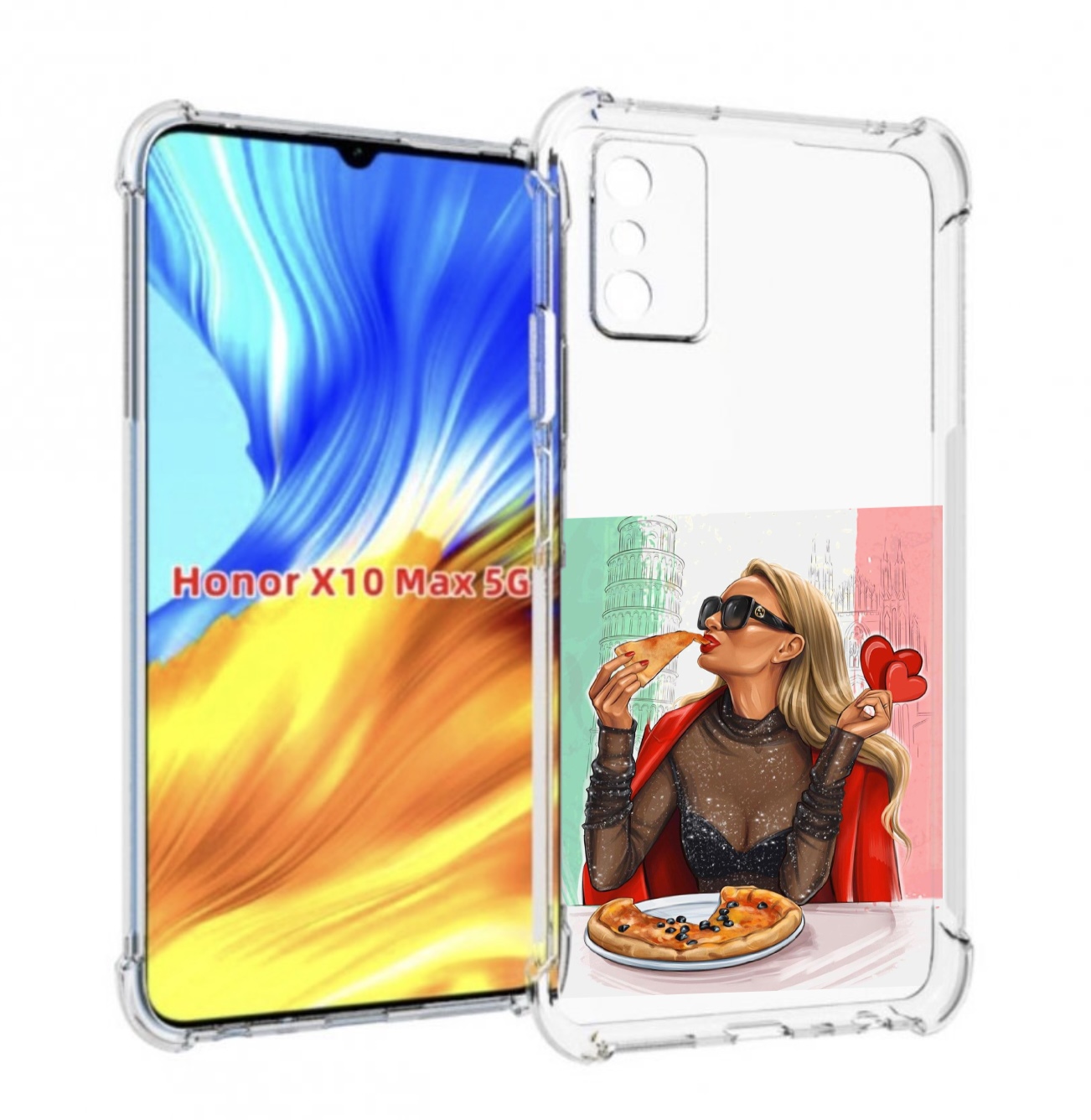 

Чехол MyPads любительница-пиццы женский для Honor X10 Max, Прозрачный, Tocco