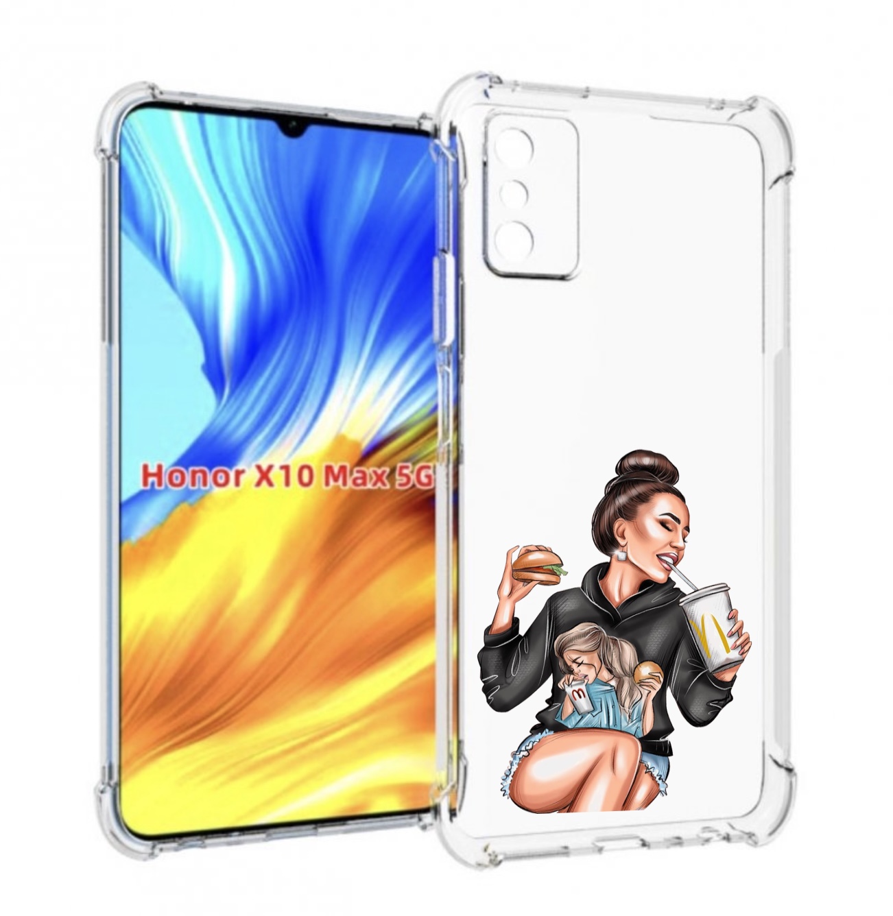 

Чехол MyPads любительница-макдональдс женский для Honor X10 Max, Прозрачный, Tocco