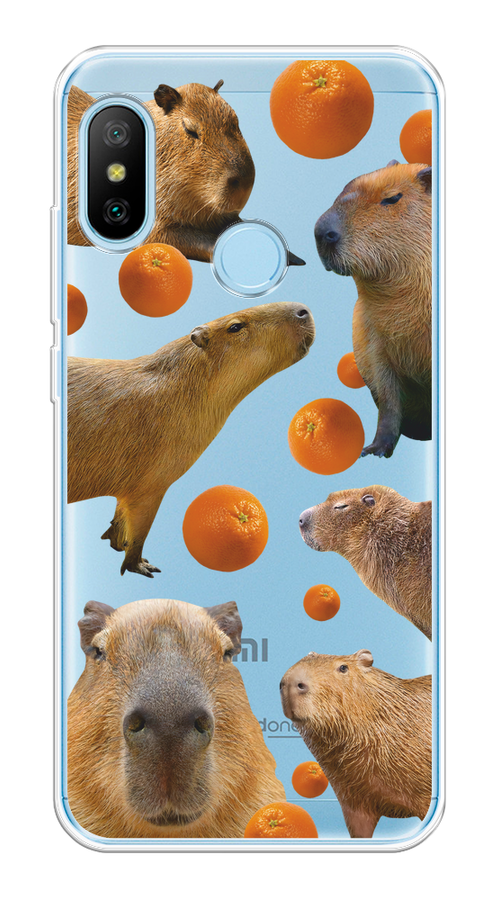 

Чехол на Xiaomi A2 Lite/Redmi 6 Pro "Капибара и апельсины", Бежевый;оранжевый, 34250-1
