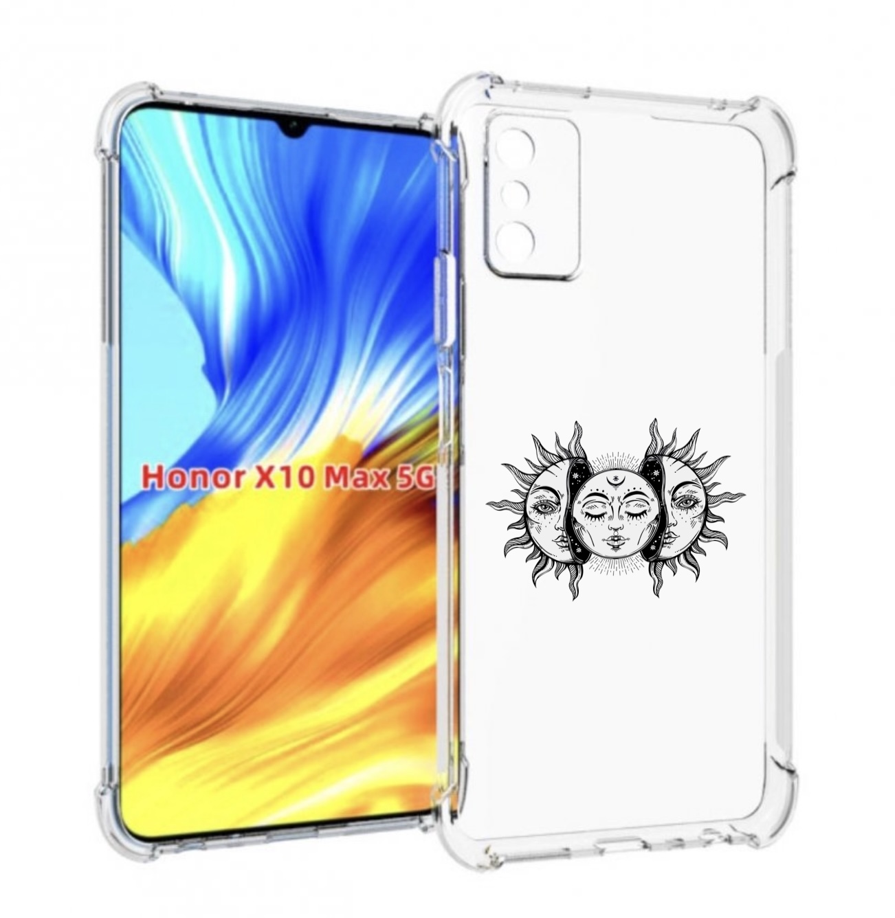 

Чехол MyPads луна-в-солнце для Honor X10 Max, Прозрачный, Tocco