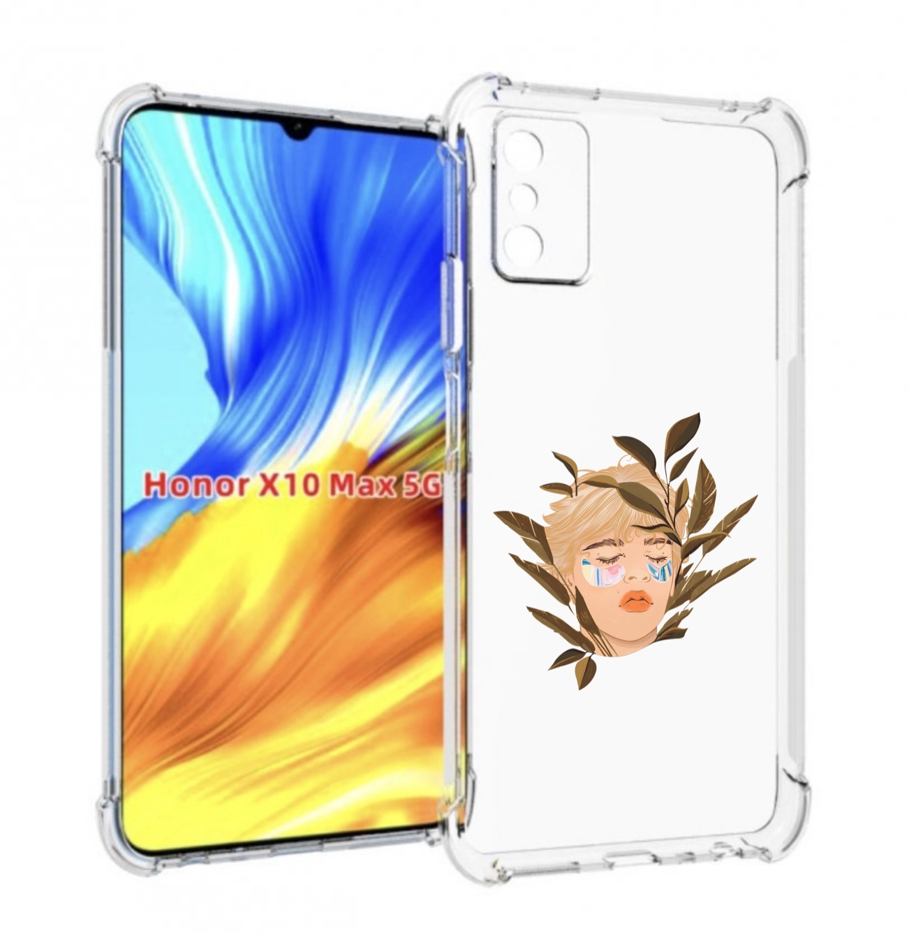 

Чехол MyPads лицо-с-патчами для Honor X10 Max, Прозрачный, Tocco