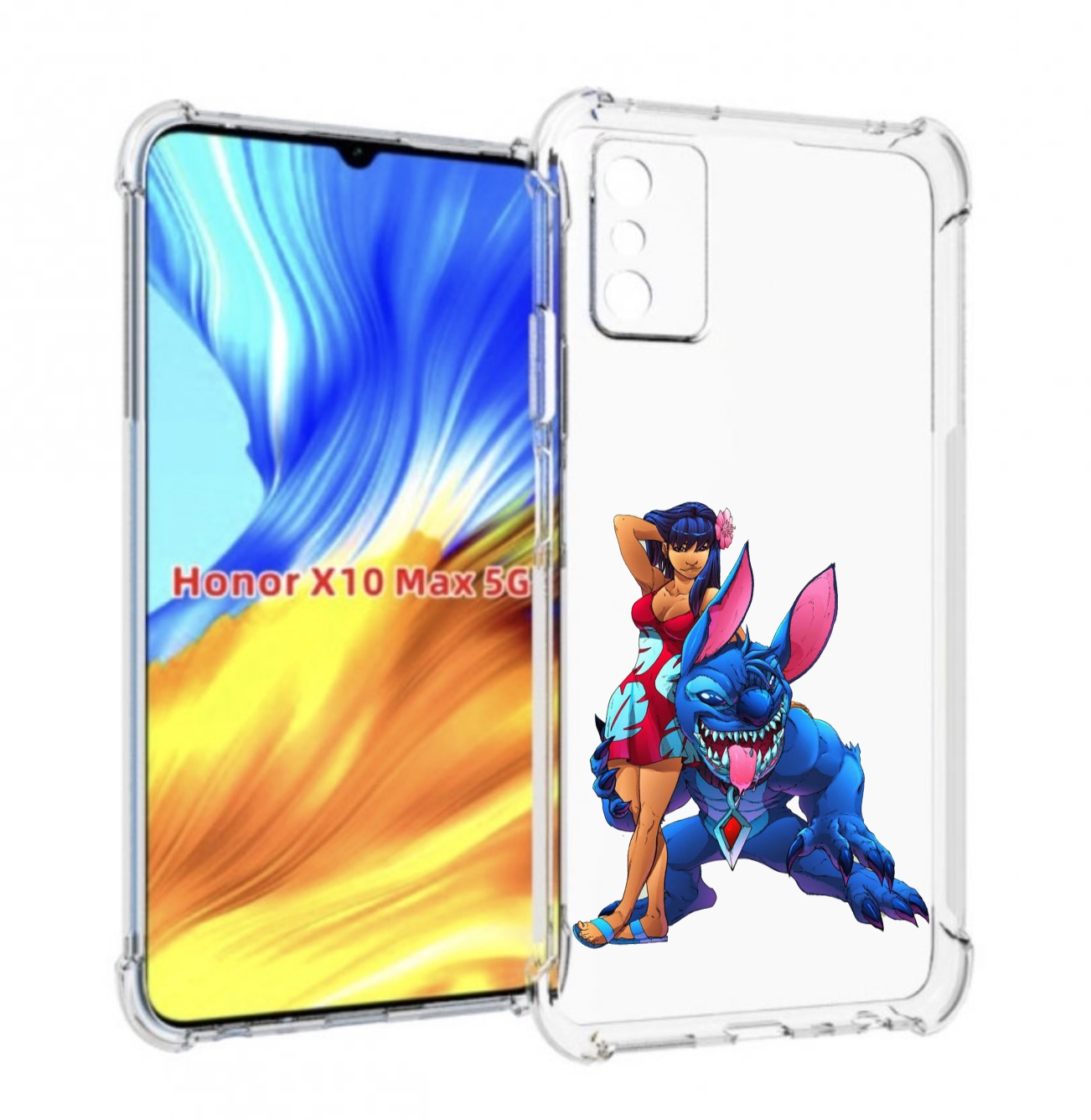 

Чехол MyPads лило и накаченный стич детский для Honor X10 Max, Прозрачный, Tocco