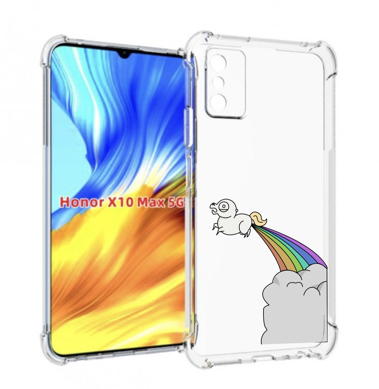 

Чехол MyPads летающее-пони детский для Honor X10 Max, Прозрачный, Tocco
