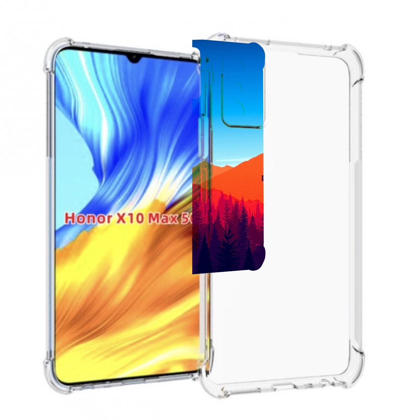 

Чехол MyPads лес с оранжевыми горами для Honor X10 Max, Прозрачный, Tocco