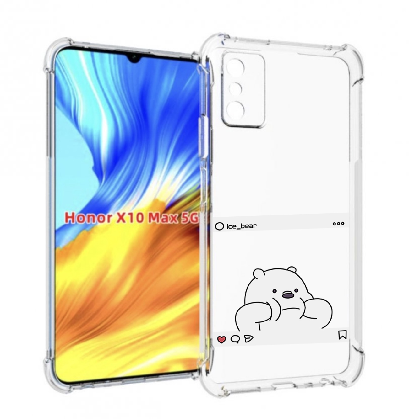 

Чехол MyPads ледяной-медведь для Honor X10 Max, Прозрачный, Tocco