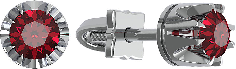 

Серьги-пусеты из белого золота с рубином Эридан PS-025-RB, PS-025-RB