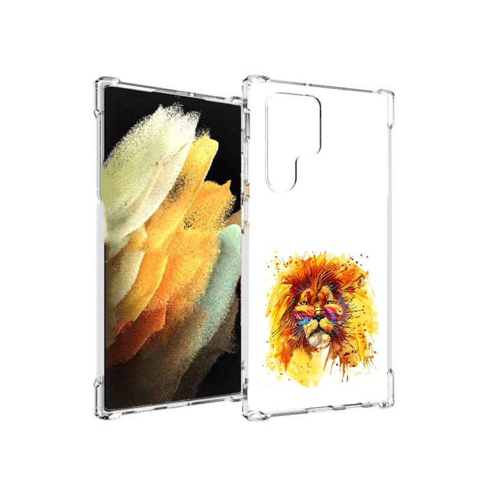 

Чехол MyPads Tocco для Samsung Galaxy S22 Ultra лев в очках (PT172602.555.436), Прозрачный, Tocco