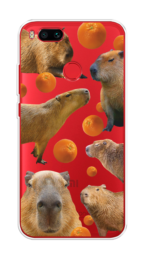 

Чехол на Xiaomi Mi A1/5X "Капибара и апельсины", Бежевый;оранжевый, 32350-1