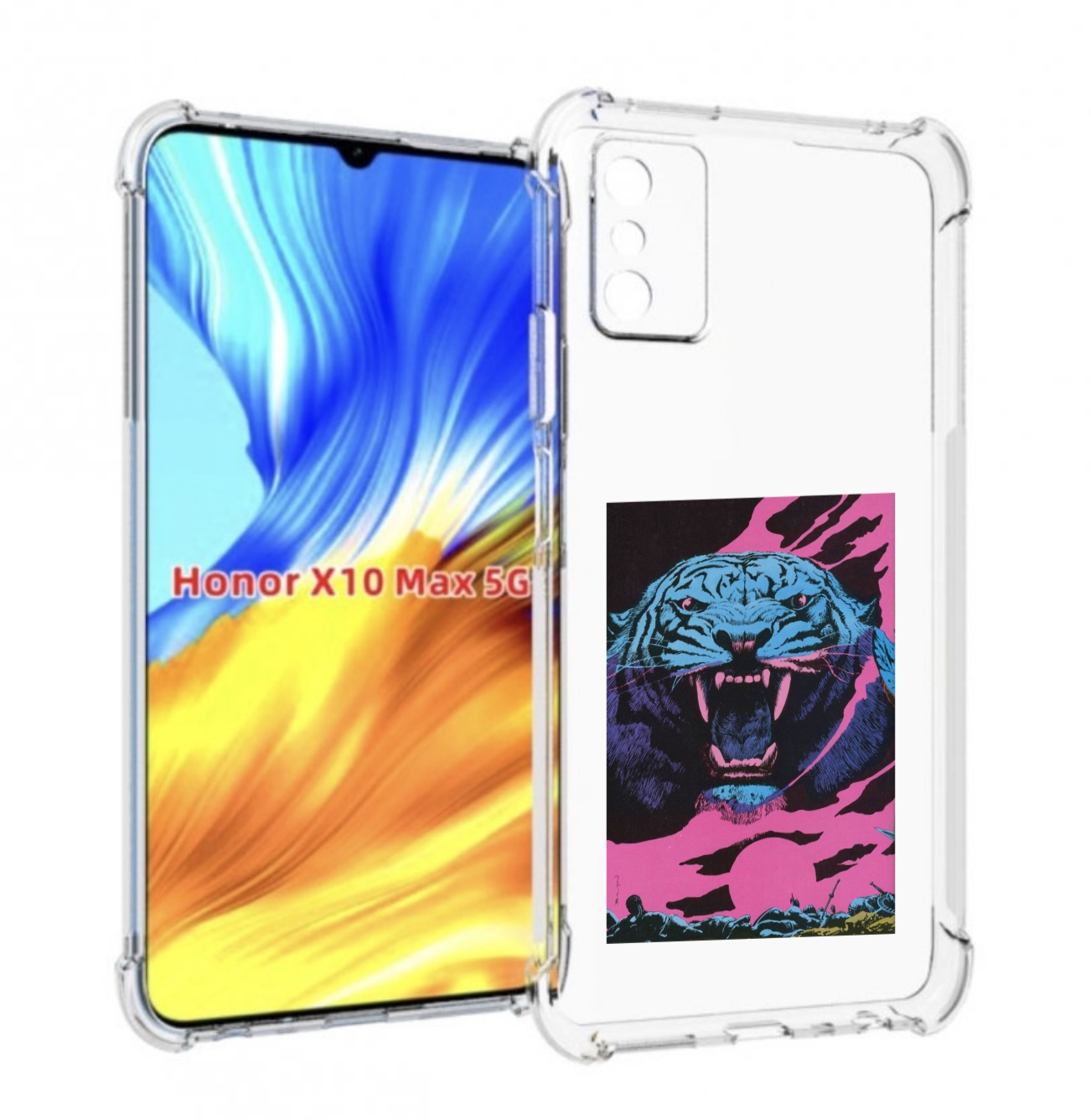 

Чехол MyPads лев с розовыми зубами для Honor X10 Max, Прозрачный, Tocco