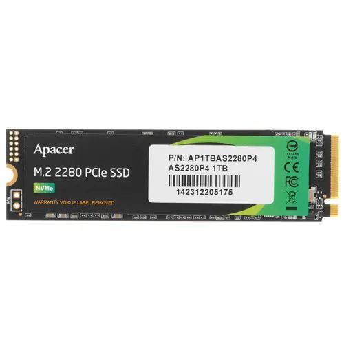 

Твердотельный накопитель SSD Apacer AS2280P4 1 TB, M.2, 2280, AP1TBAS2280P4