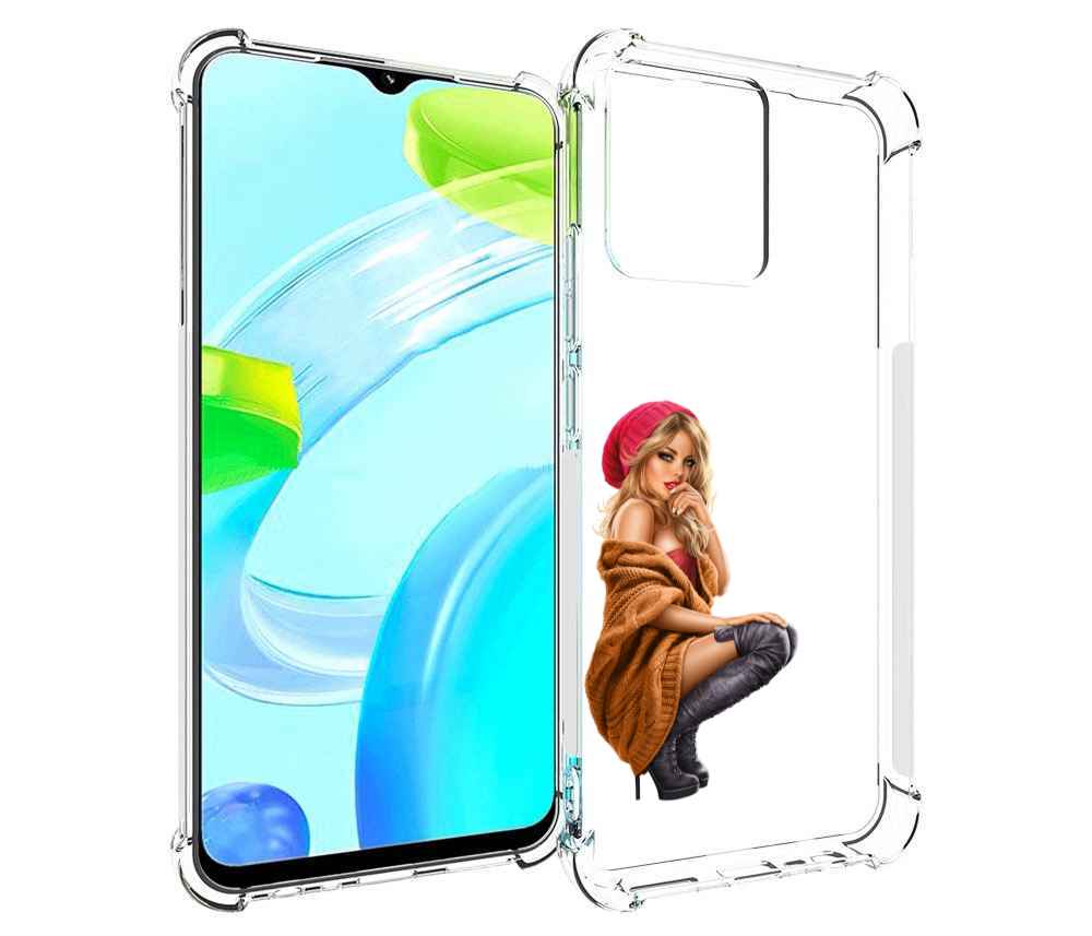 Чехол MyPads девушка-в-коричневом-свитере для Tecno Phantom X2