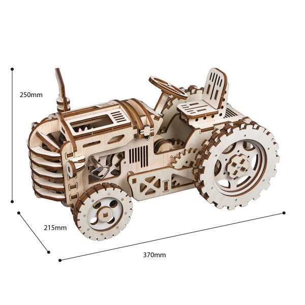 3D деревянный конструктор Robotime Трактор заводной LK401