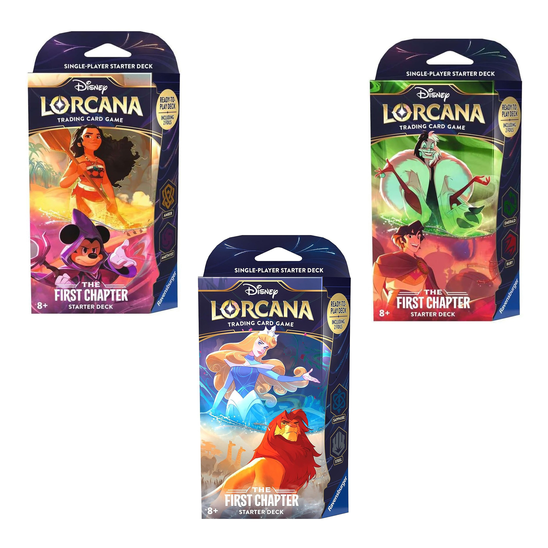 Настольная игра Disney Lorcana TCG: Набор из 3 колод издания The First Chapter англ