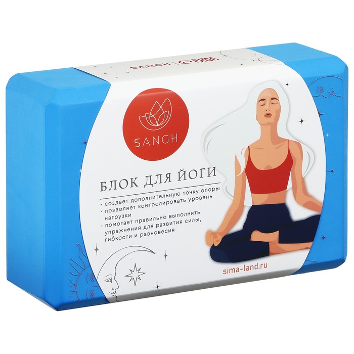 

Блок для йоги Moon 23 х 15 х 8 см, 180 гр, цвет синий, Yoga girls SANGH