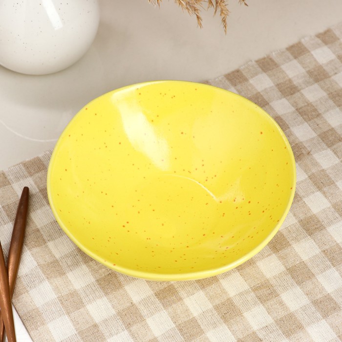 фото Тарелка "обеденная", глубокая, yellow, 0.7 л керамика ручной работы