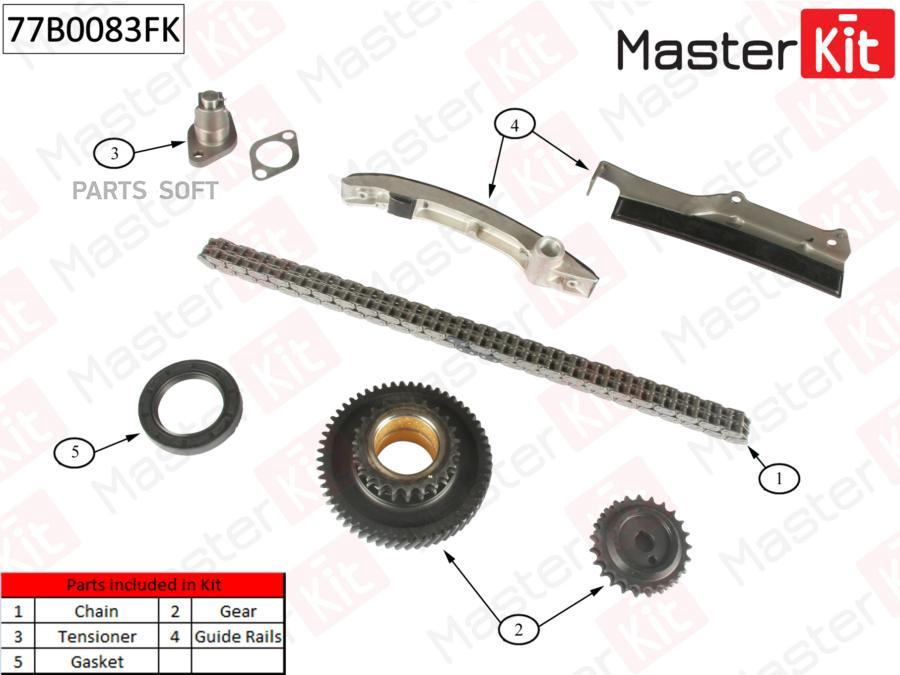 

Комплект Цепи Грм Mitsubishi Pajero Ii 2.8td V46w 4m40-T 94 77b0083fk MasterKit 77B00