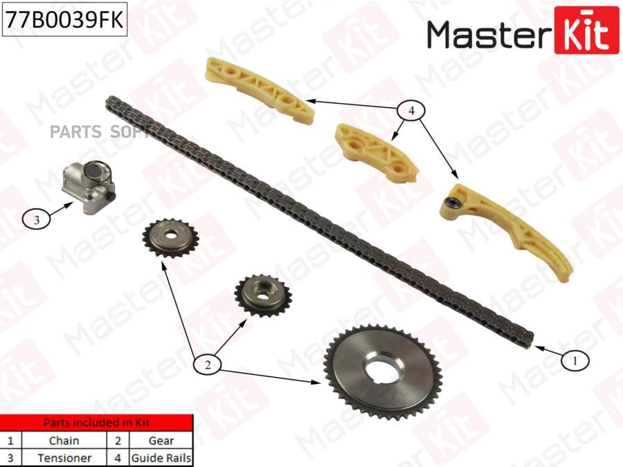 

Комплект Цепи Грм Opel Vectra C 2.2i 16v Z22se 02- 77b0039fk MasterKit 77B0039FK