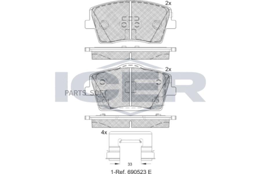

Тормозные колодки ICER дисковые 182354