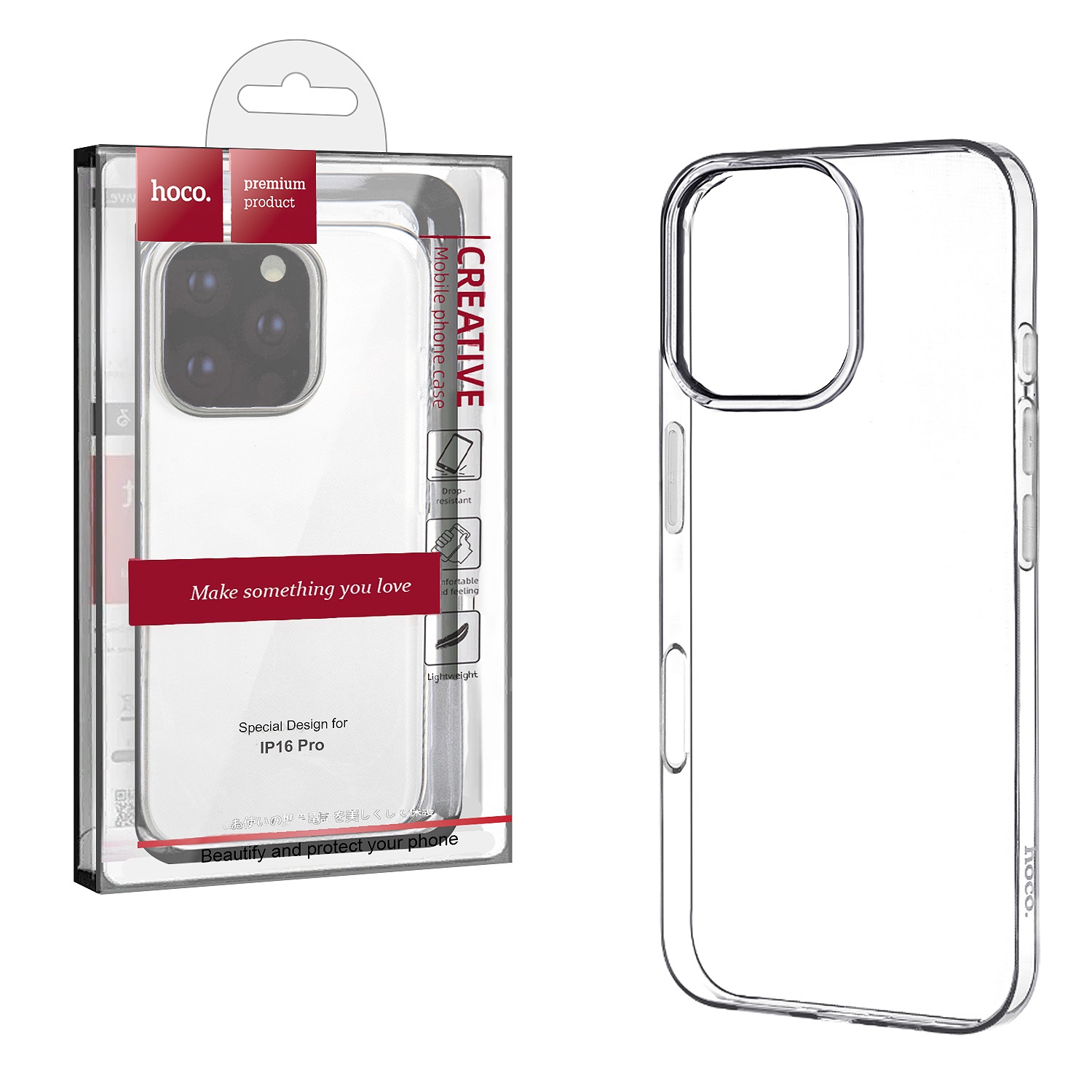 

Чехол Hoco iPhone 16 Pro TPU прозрачный (IS013861), Чехол iPhone 16 Pro Hoco TPU прозрачный (IS013861)