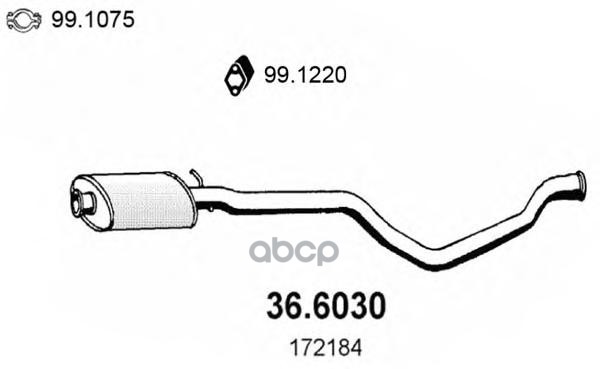 

Резонатор Глушит. Peugeot 405 1.4 1.6 1.9/Sw -87 ASSO 366030