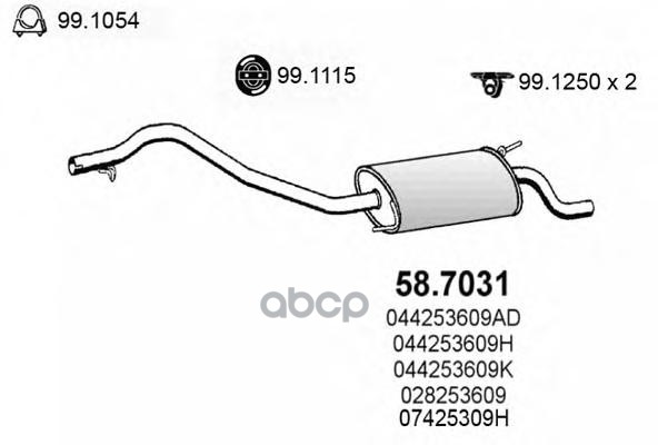 

Резонатор Глуш. Задний Transpoter 2.0 2.5 B 1.9 2.4 D ASSO 587031