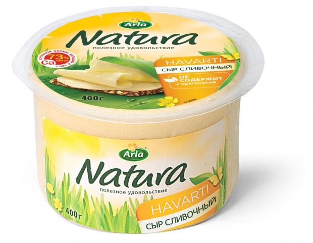 Сыр полутвердый Arla Natura сливочный 45 400 г 450₽