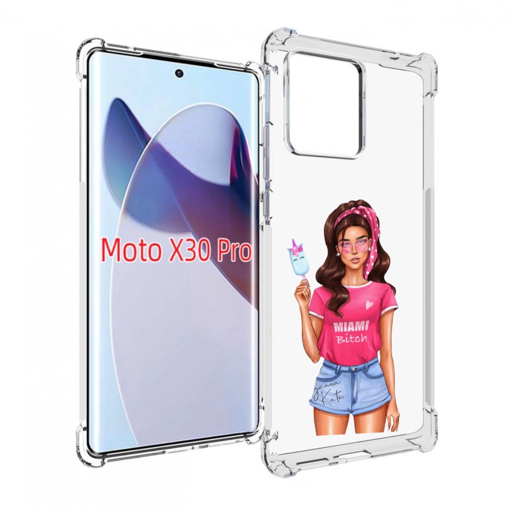 

Чехол MyPads майами-битч женский для Motorola Moto X30 Pro, Прозрачный, Tocco
