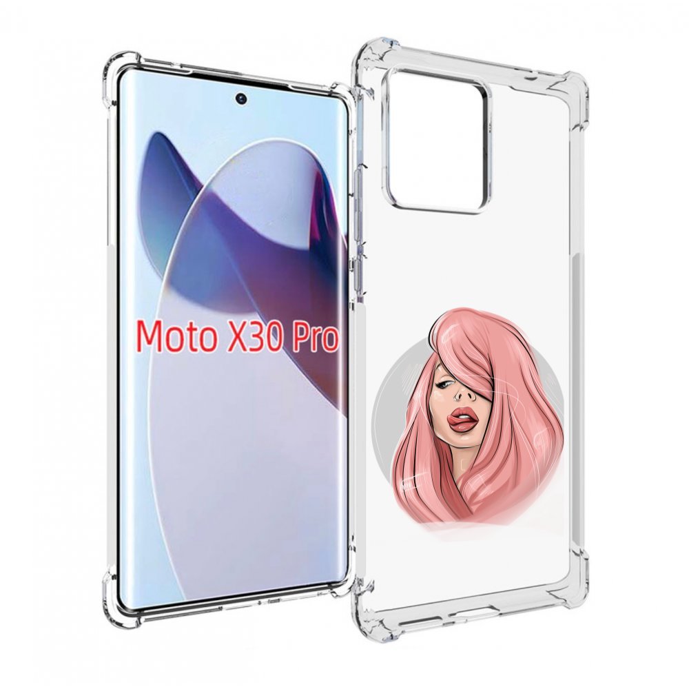 

Чехол MyPads лицо-девушки-с-розовыми-волосами женский для Motorola Moto X30 Pro, Прозрачный, Tocco