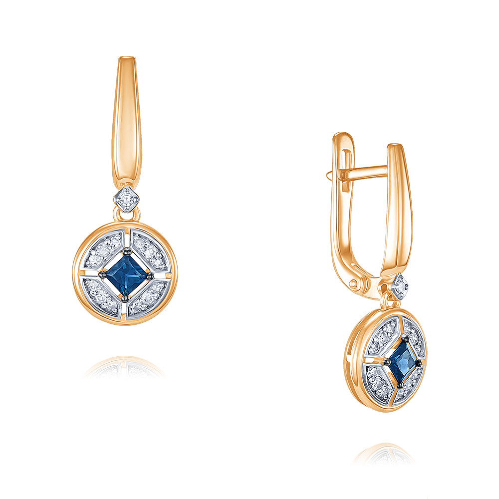 

Серьги подвески из красного золота ADAMAS 24040912/01-А50ДЧ-432, бриллиант/сапфир, 24040912/01-А50ДЧ-432