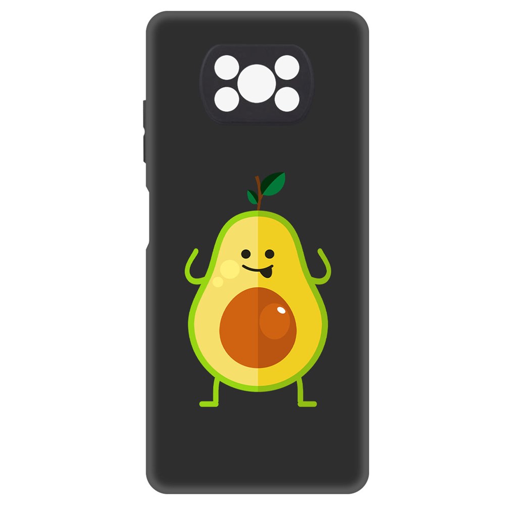 

Чехол-накладка Софт Авокадо Веселый для Xiaomi Poco X3 Pro, Черный