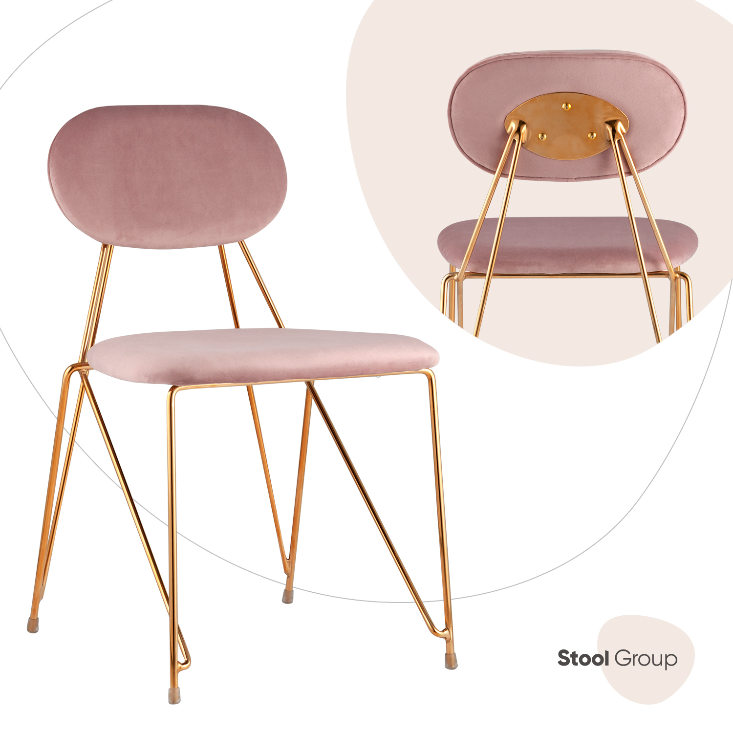 

Стул Stool Group Элис FDC7020 MISTY ROSE FUT-64, розовый, Элис