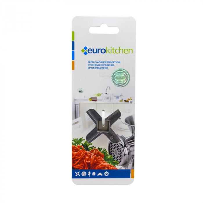 Нож Eurokitchen Rocknparts для мясорубки решетка eurokitchen rocknparts для мясорубки кухонного комбайна 53 мм