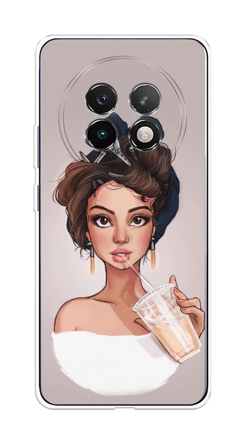 

Чехол на Realme 13+ "Девушка с фраппе", Серый, 2518750-1
