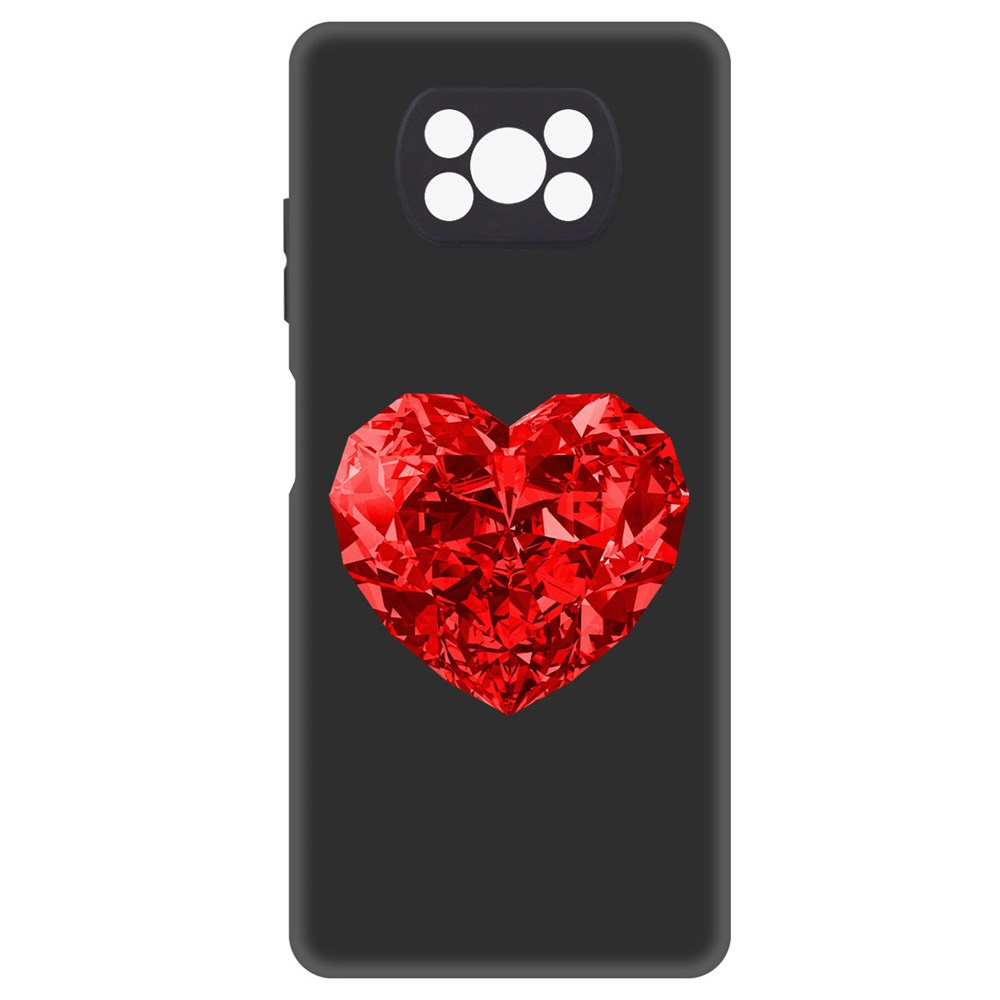 

Чехол-накладка Софт Рубиновое сердце для Xiaomi Poco X3, Черный