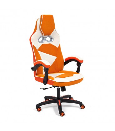 Кресло ARENA флок/ткань, молочный / оранжевый